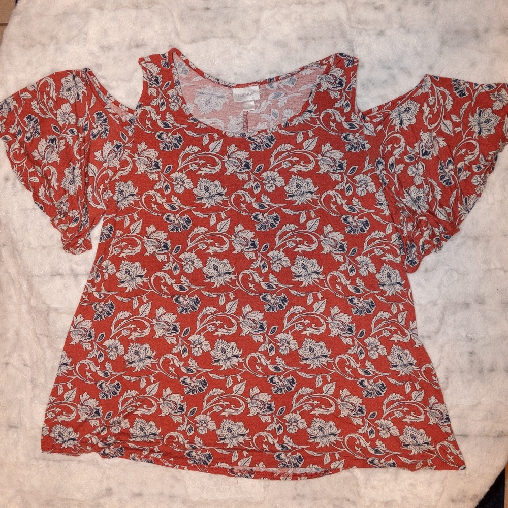 AVENUE WOMEN'S PLUS - COLD SHOULDER BLOUSE